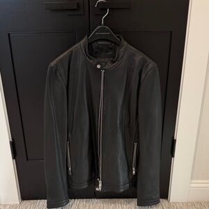 LIO JO Men’s Black Leather Biker Jacket